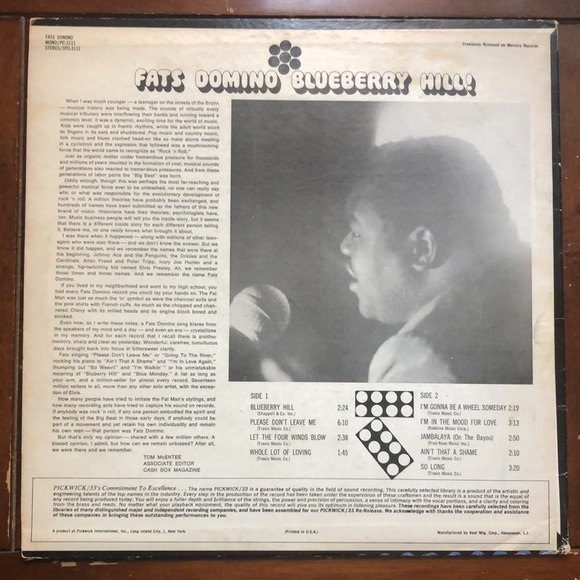 Fats Domino Blueberry Hill Vinyl Lp - Picture 2 of 6